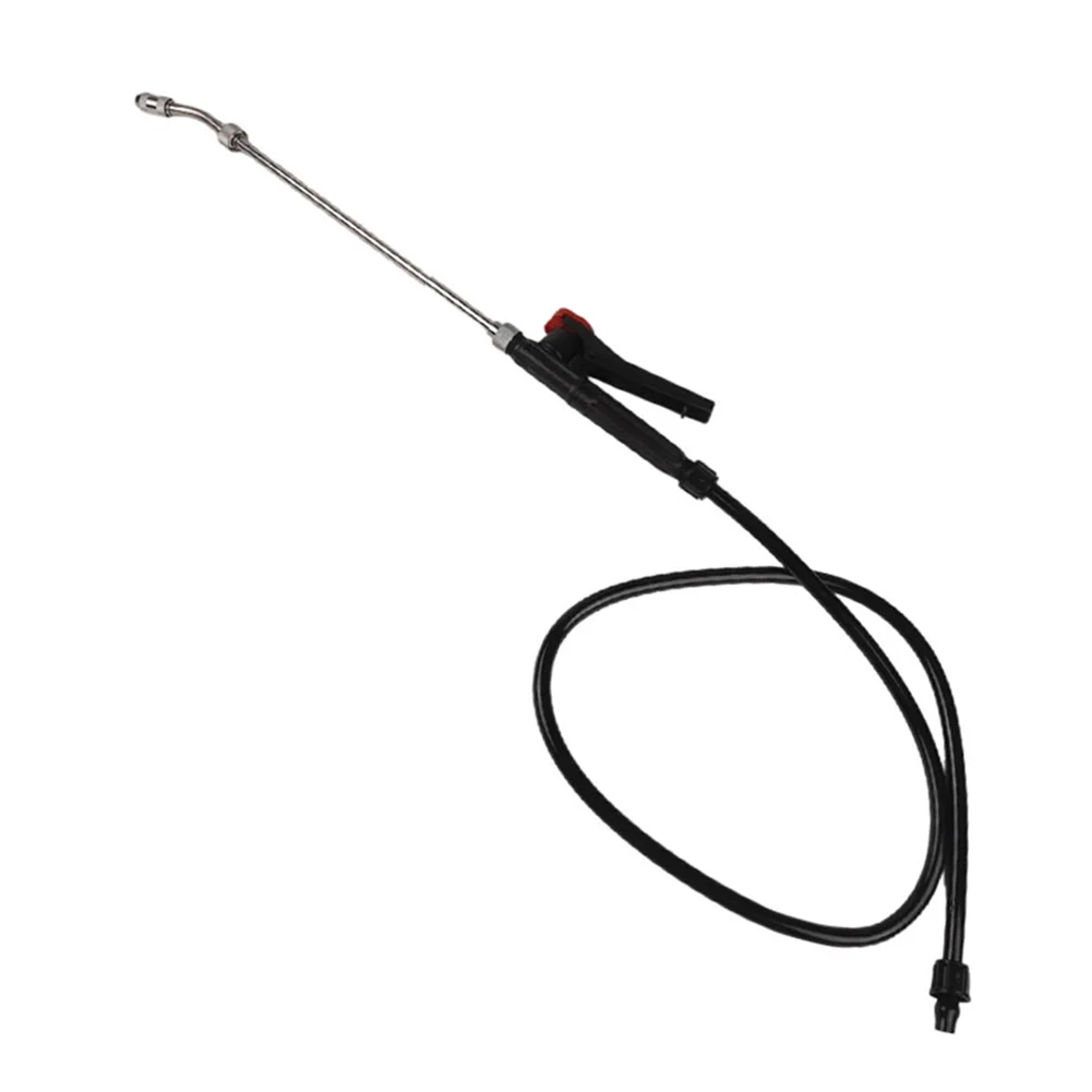 One-handed Switch Stainless Wand For Garden Spraying Black red Optimal Hose Connector Fit Connector Rubber Grip