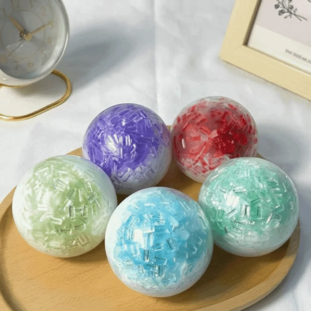 1-10PCS Soft Crushed Ice Squeeze Ball Toy Stress Relief Slow Rebound Decompression Pinch Toy Shapeable Reusable Stress Toy