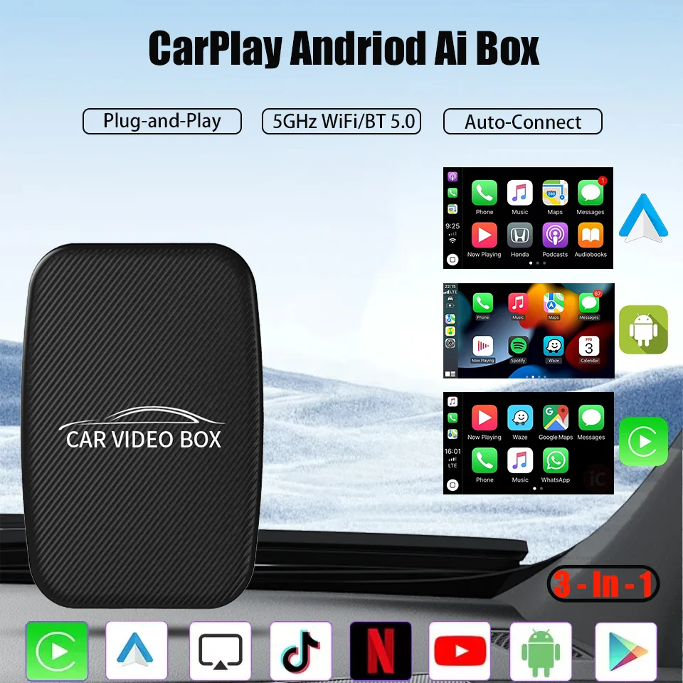 

Приставка Смарт-ТВ CarPlay, Android, USB/Type-c