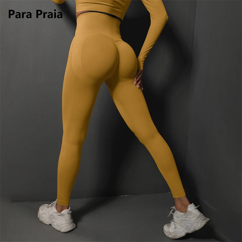 

Para Praia 20 Colors Autumn Winter Seamless Peach Hip Training Yoga Pants Women's Sports Running Buttocks Body Fitness Pants