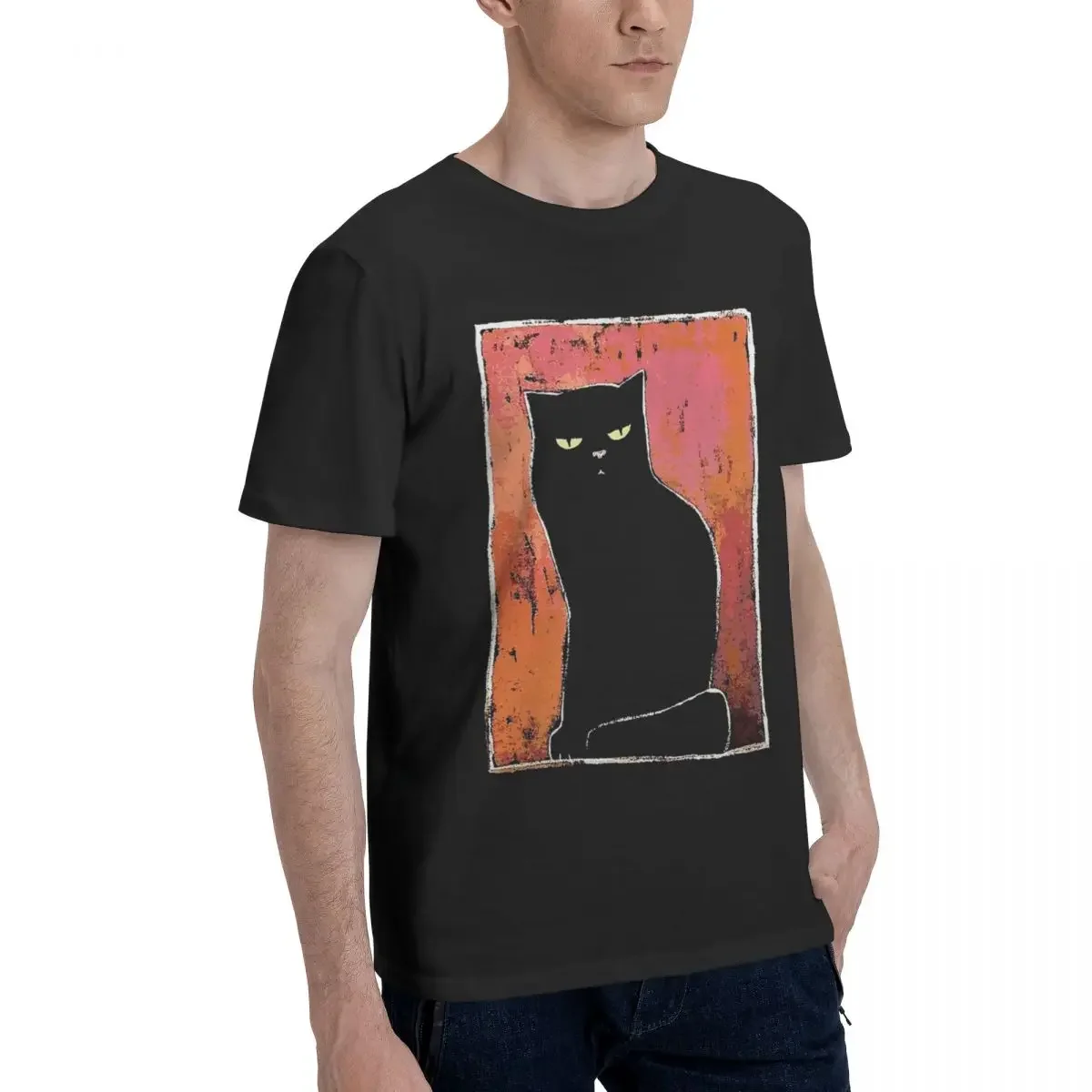 Cat With Opinion 100% Cotton T-shirt Male Fashion T Shirts Men Round Neck Short Sleeve S-6XL image 3