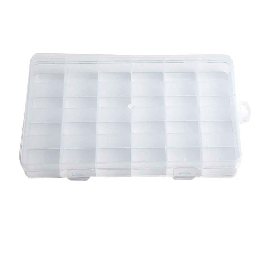 24 Compartments Plastic Clear Box Jewelry Bead Storage Container Craft Organizer Bobbins Spools Empty Bobbins Spools Sewing