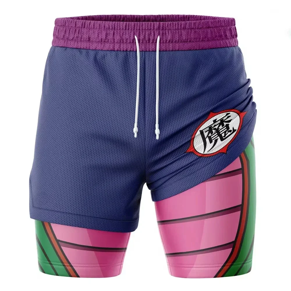 2026 Sommer Dragon Ball Z Dämonenmarkierung Piccolo 2-in-1 Doppelschicht-Shorts Übergroße Herren- und Kinder-Fitness-Retro-Unisex-Sportshorts – Detail 6