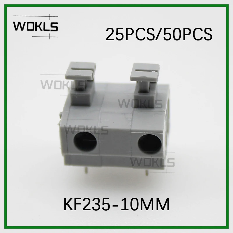 25PCS/50PCS 10.0MM PCB SPRING TERMINAL BLOCKS KF235- 10MM 2PIN ~ 12PIN SCREWLESS CONNECTOR  DG235-10.0 DA260