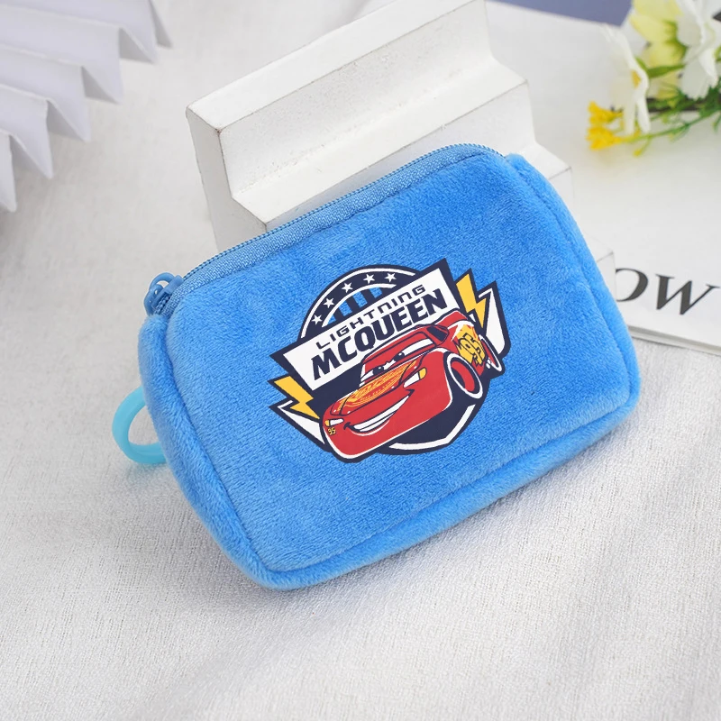 Cars Square Plush Coin Purse Lightning Mcqueen Printed Wallet Boys Girls Portable Mini Storage Bag Backpack Pendant Decoration