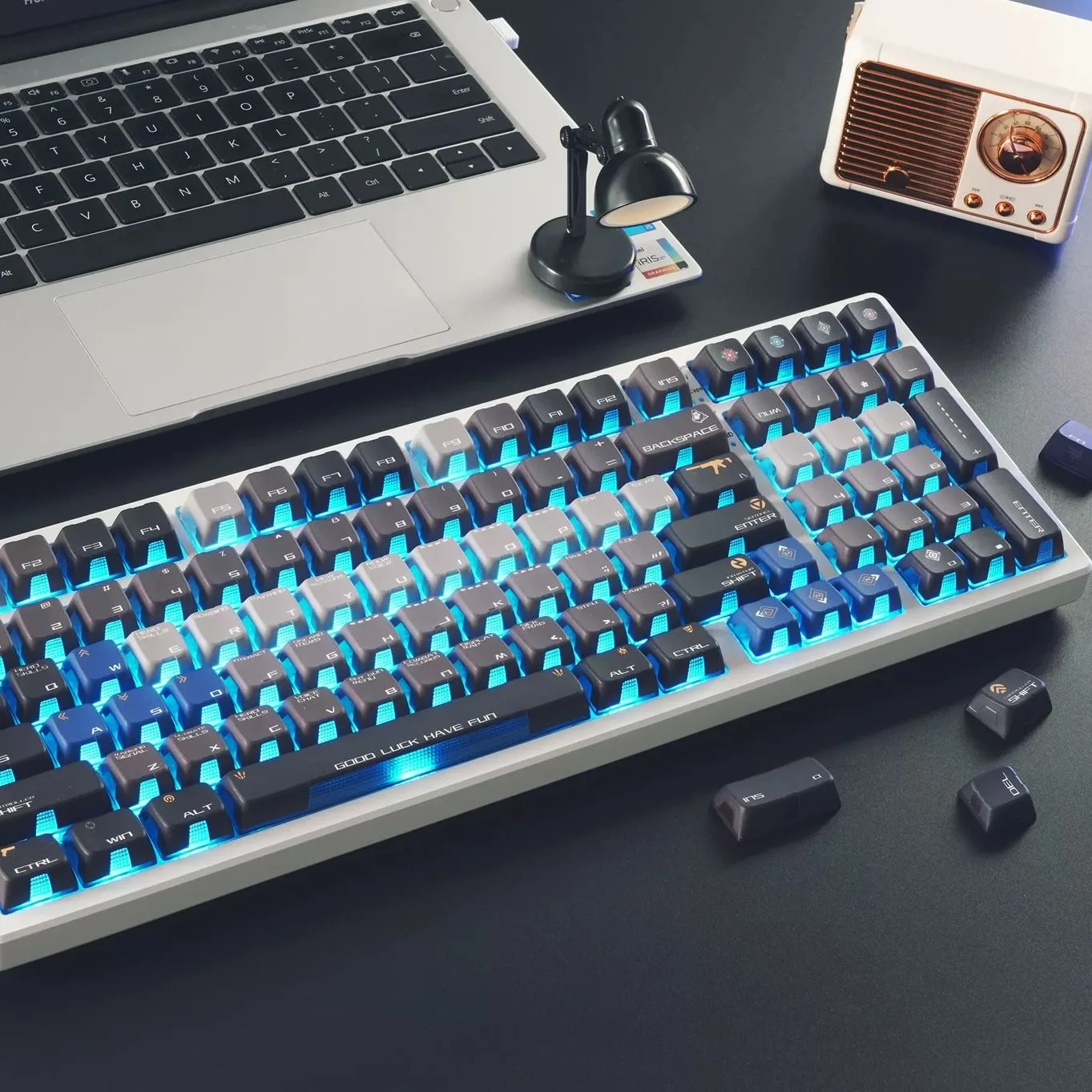 Aurora Theme keycaps 4 side Translucent 125 Keys PBT Keycaps OEM Keycaps Cool Key Cap dye-sub Mechanical Keyboard Caps