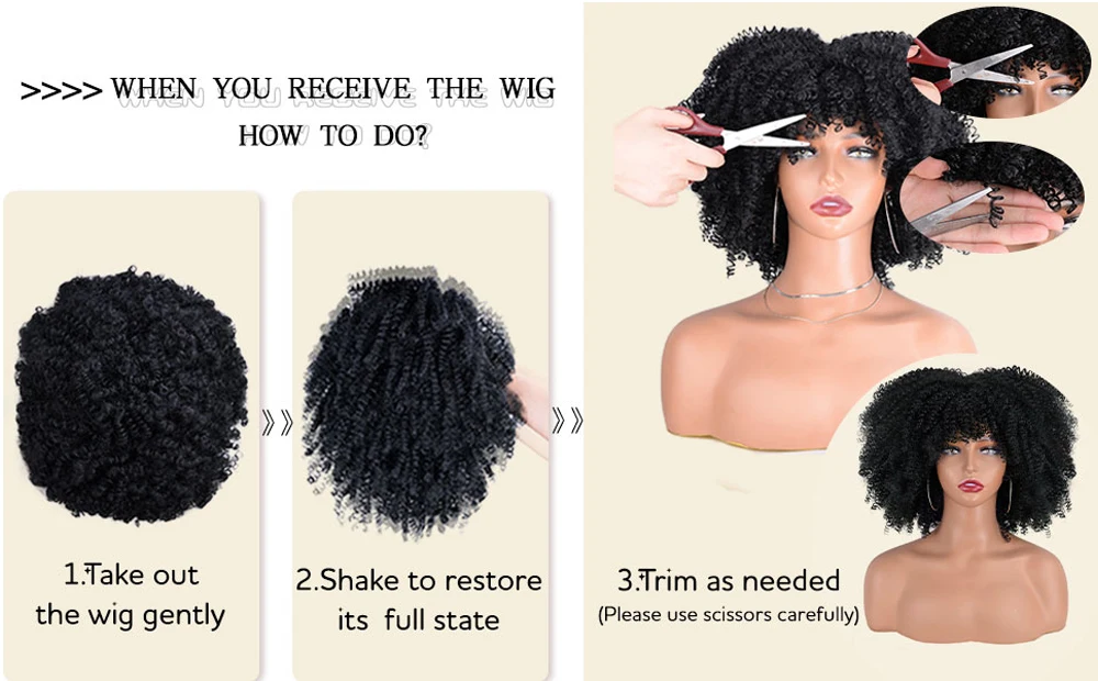 Peluca de pelo sintético corto Afro rizado con flequillo para mujeres negras, 12 pulgadas, pelucas de Cosplay Rubio Natu