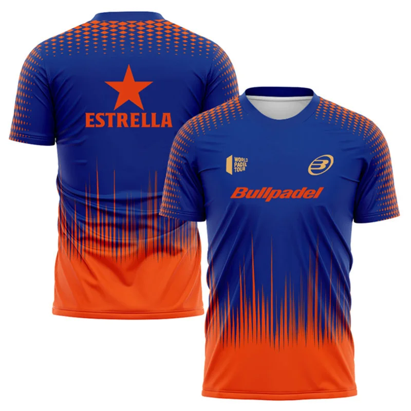 Fashion Gradient Harajuku Men's T Shirt Padel Tennis Sportswear Summer Outdoor Run Fitness Short Sleeve Fashion Oversized Tops image 3