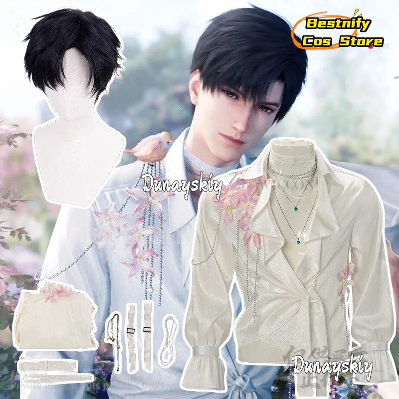 

Game Love And Deepspace Cosplay Zayne Lishen Costume Flower Shirt Sexy Handsome Anime Uniform Wigs Halloween Party RoleplaySuits