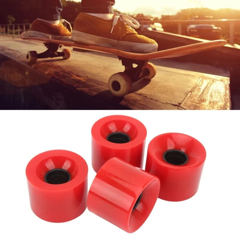 4 шт., сменные колеса для скейтборда из искусственной кожи, малошумные многофункциональные ролики для доски для серфинга, черные