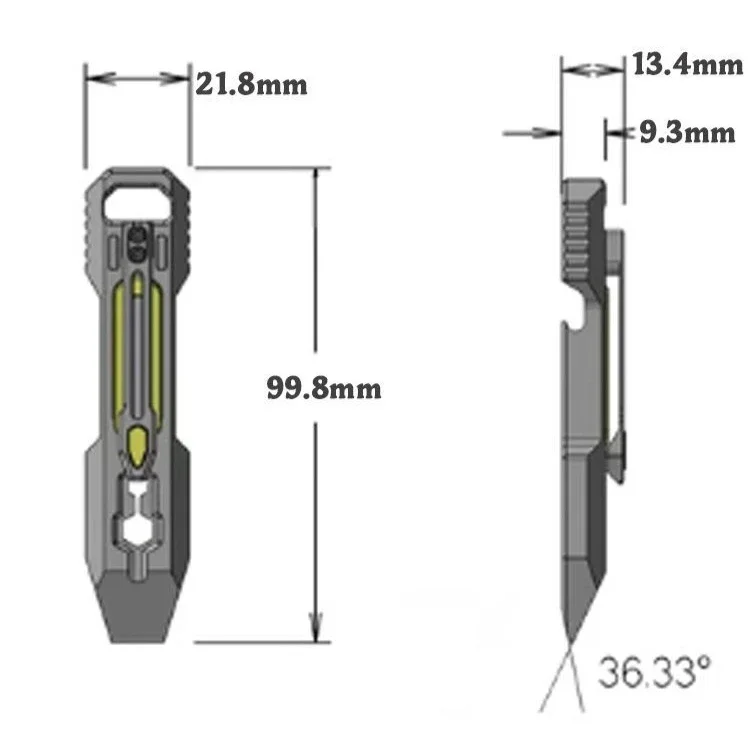 

Titanium Alloy High-end Multi-functional Crowbar Portable Bottle Opening Outdoor Camping Self-defense Set EDC Hand Tool
