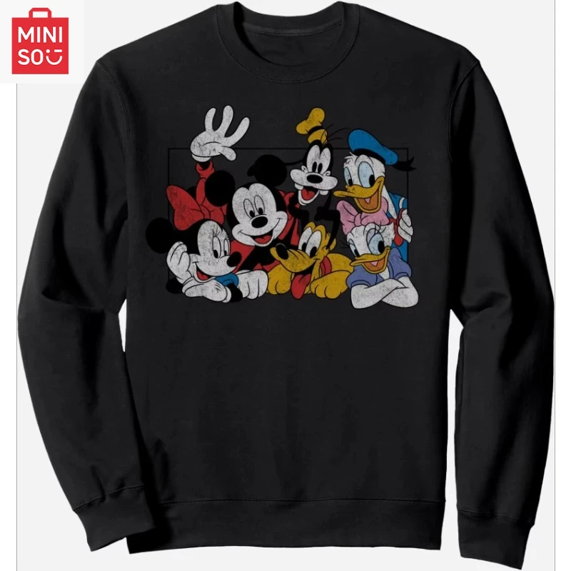 

Couple Unisex Disneyland Mickey Duck Minnie Mouse Mens Women Hooded Sweatshirt Pullover Autumn Winter Fleece Oversize O-Neck