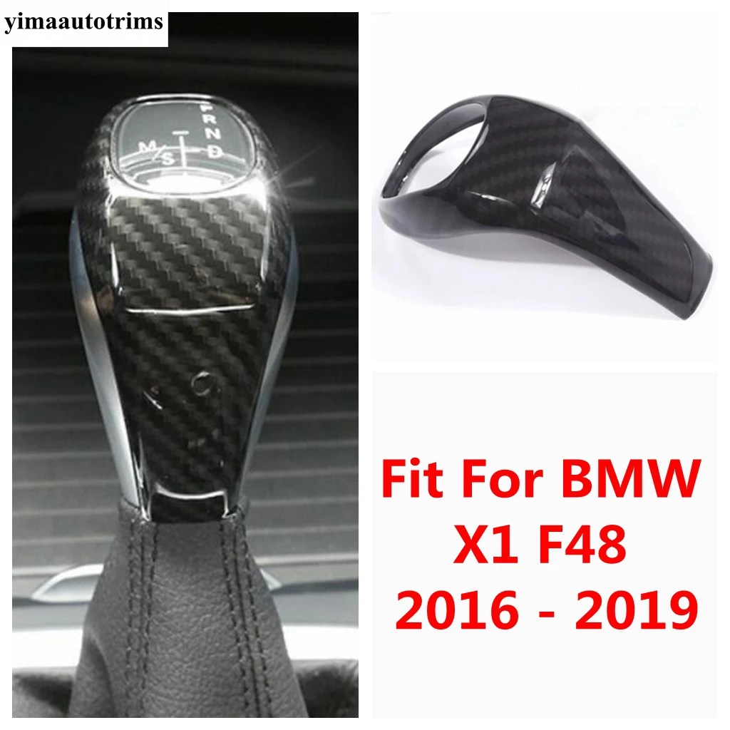 

Car Gear Shift Knob Head Handle Decoration Cover Trim For BMW X1 F48 2016 - 2019 ABS Carbon Fiber Accessories Interior Refit Kit