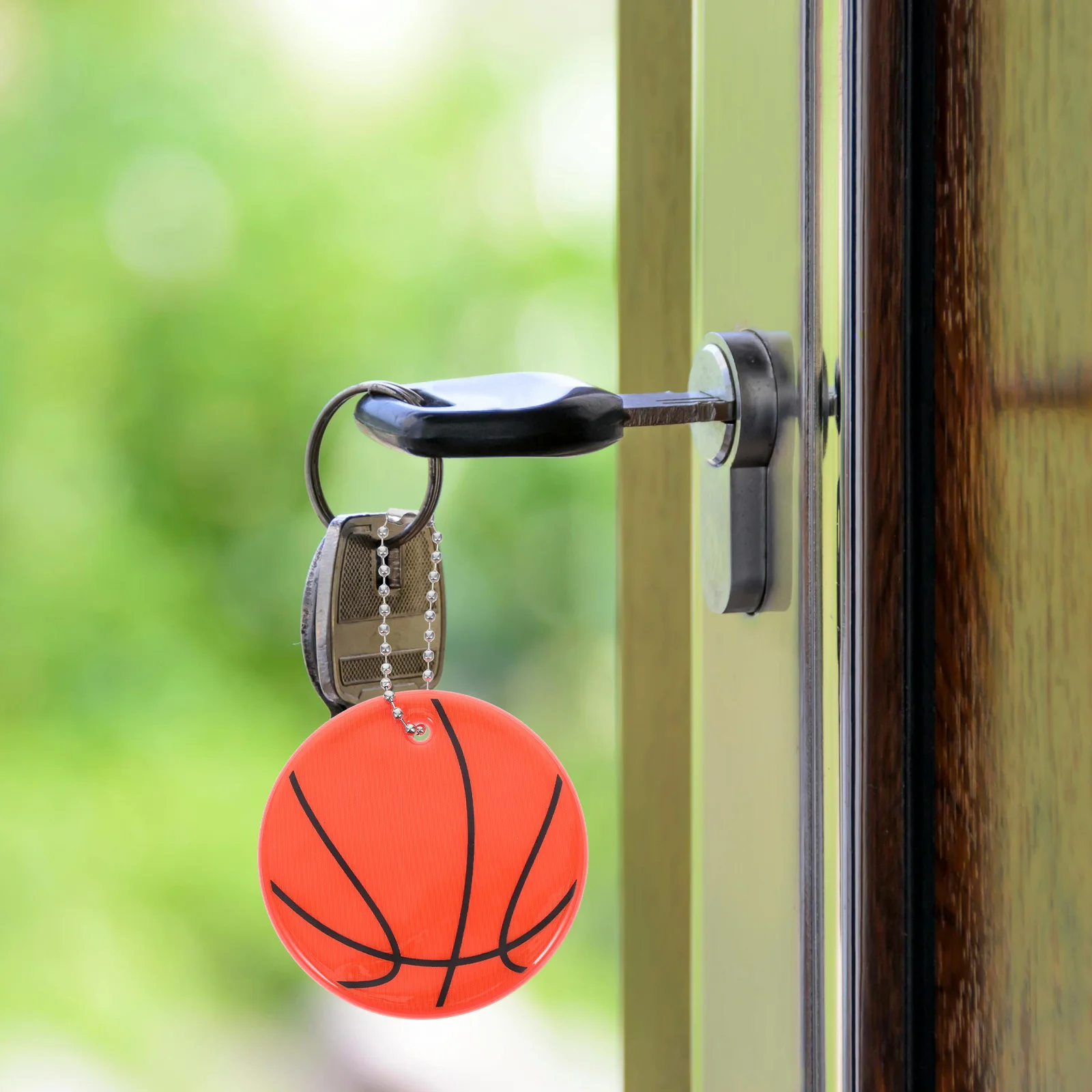 

11Pcs Basketball Style Reflective Pendant Keychain for Bags Suitcases Backpacks Glow in Dark Safety Accessory for Evening Walk