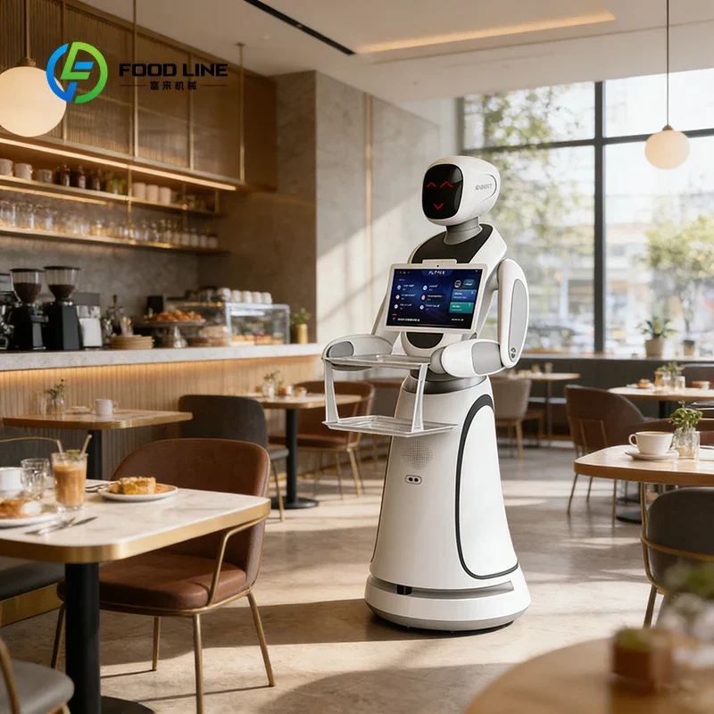 Customized Lidar Navigation Autonomous Food Delivery Robot Intelligent Service Robot with 13.3 Inch HD Screen for Smart Rest