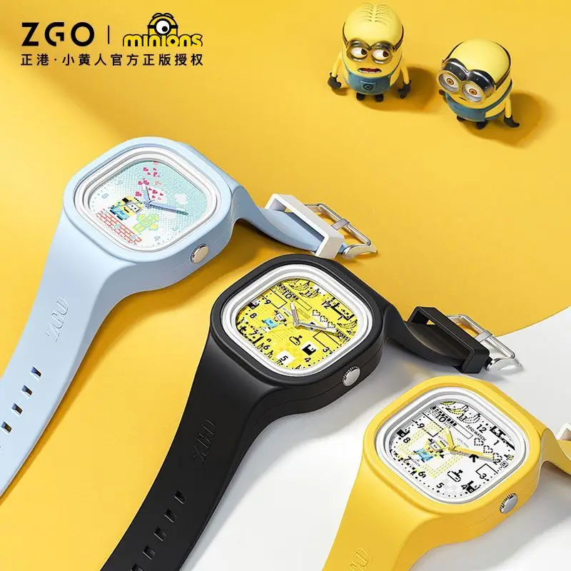 Minion Watch Despicable Me Cartoon Cute Children Girls Student Sports Quartz Watch 30m Waterproof Luminous Watch Children\'s Gift