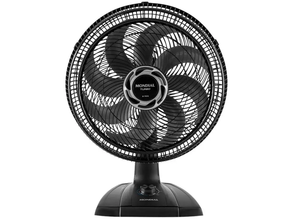 Ventilador de Mesa Mondial Turbo NVT-40-8P-B 40cm 8 Pás 3 Velocidades Preto e Prata - 110V