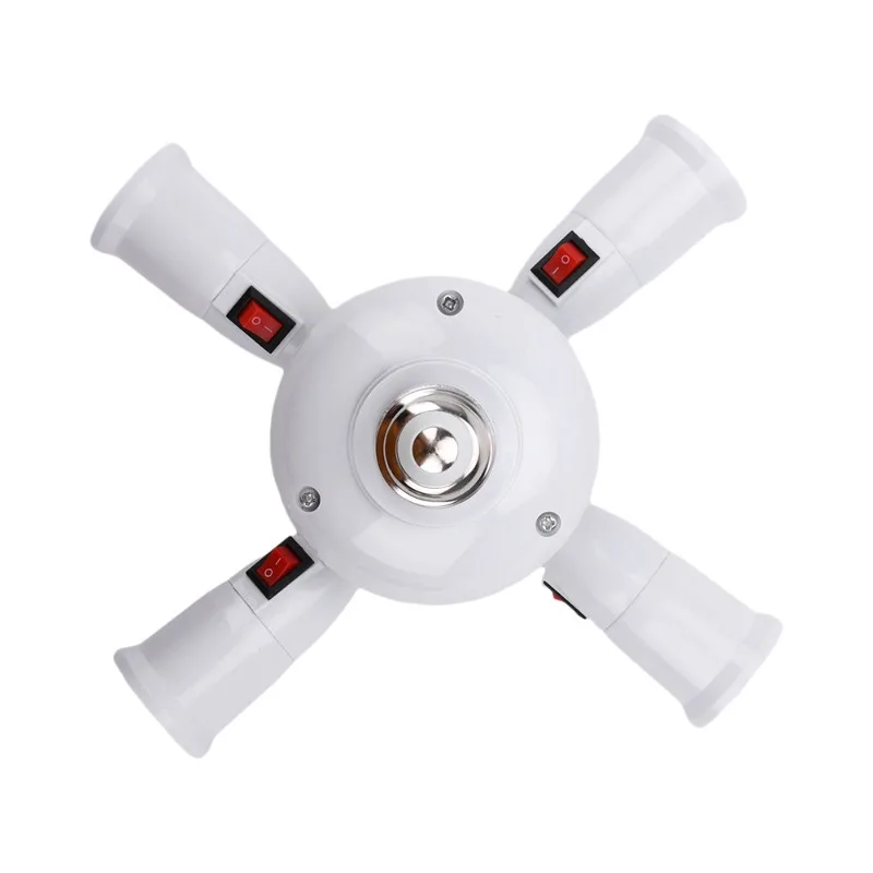 E27 screw port with switch lamp holder, single-turn multi-lamp holder, base converter, can rotate 360° for connection