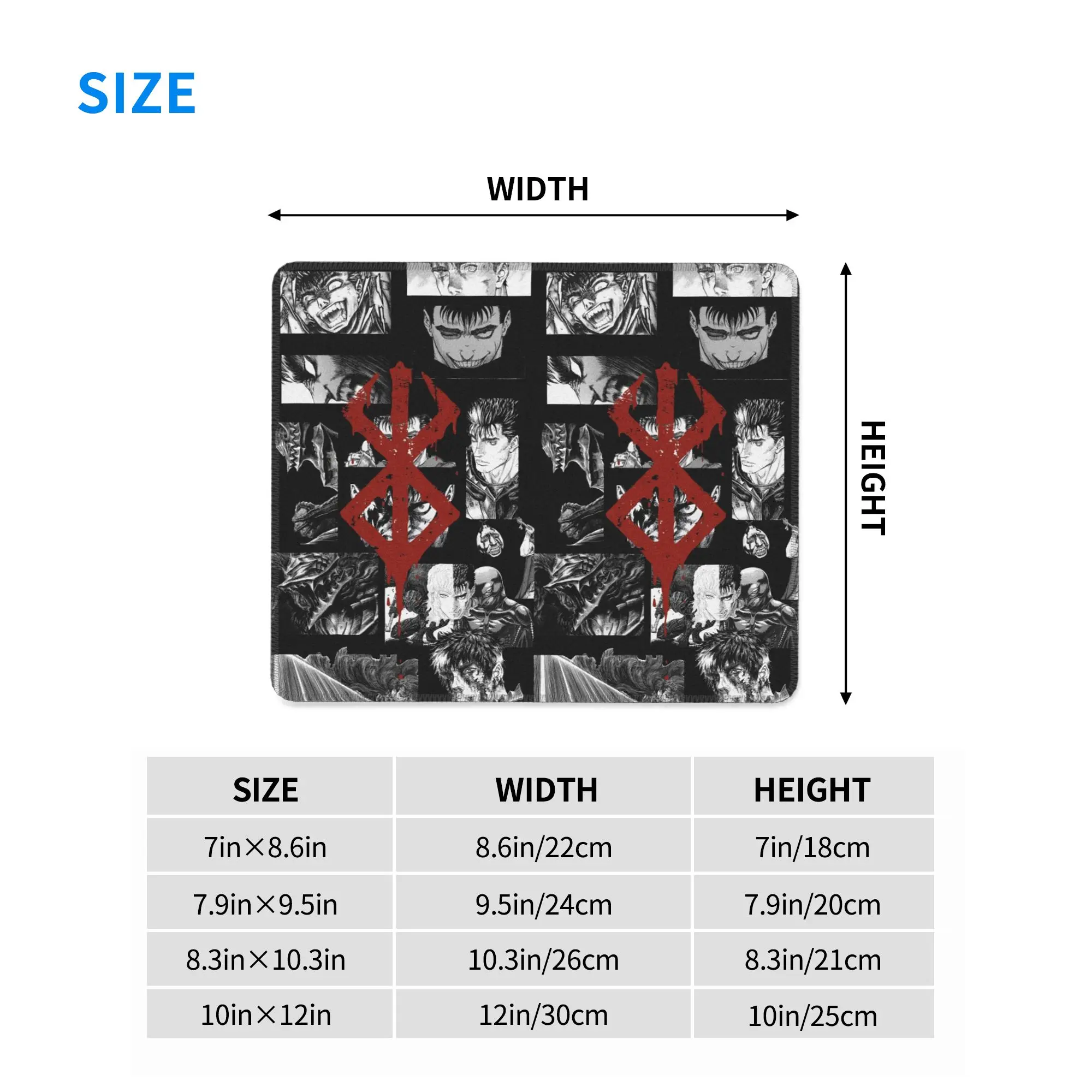 Japan Anime Berserk Swordsman Manga Guts Mouse Pad Computer Keyboard Mouse Mat Gamer PC Laptop Desk Mat Accessories Table Mats