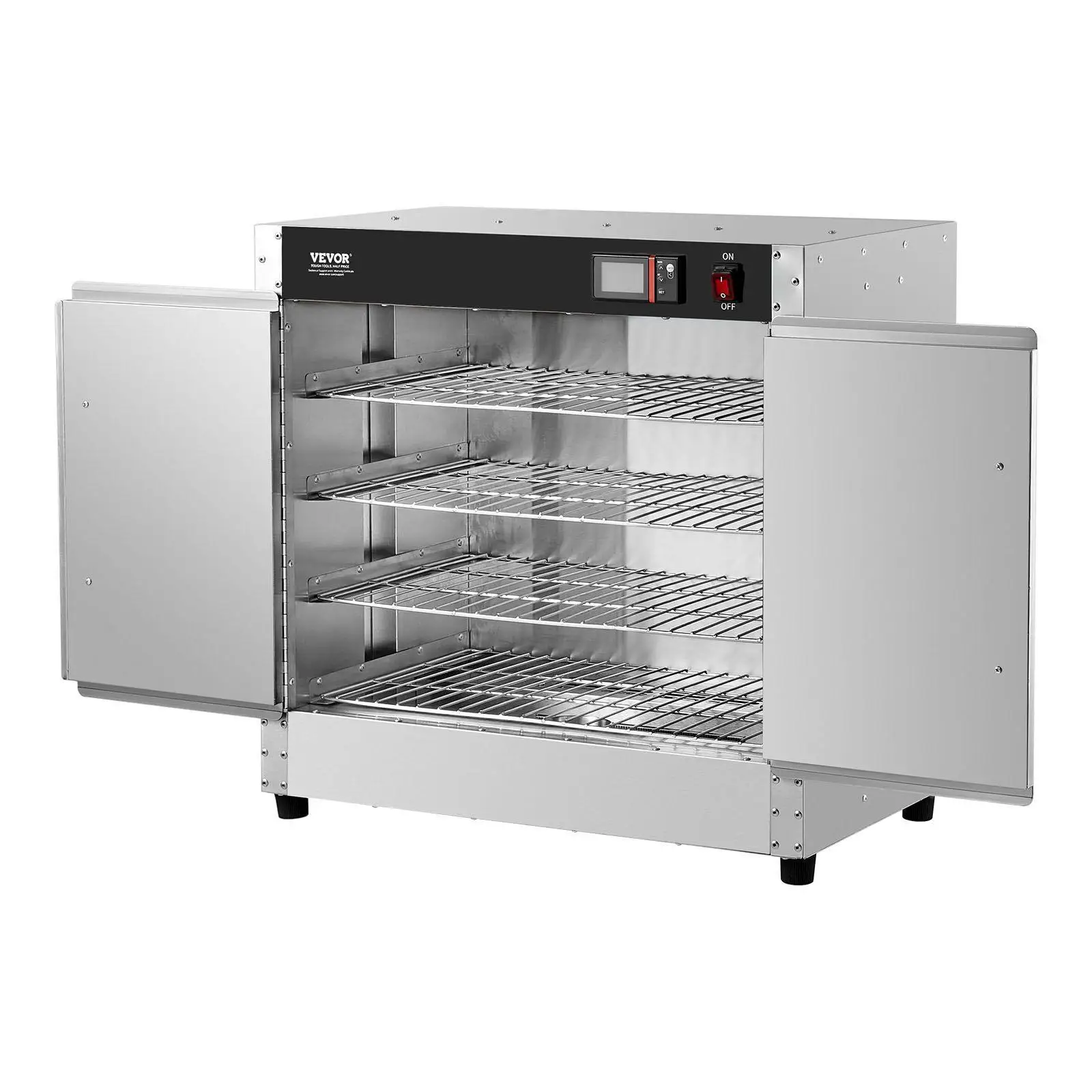 

4-Level Food Heating Cabinet 3.94in Clearance 80-177°F with Steam Retention Tray