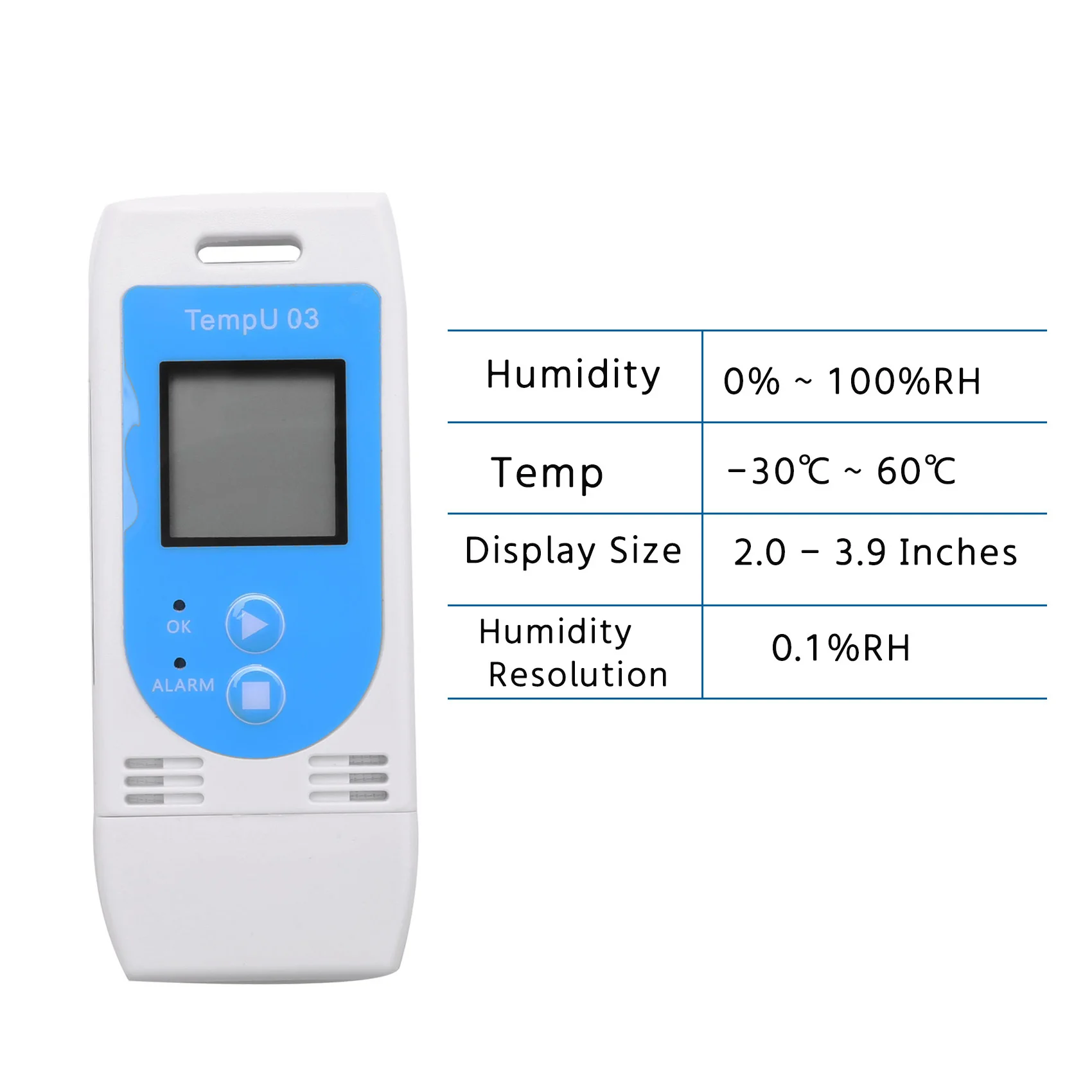 USB Temperatura e umidade Data Logger, 12.000 Record Capacity