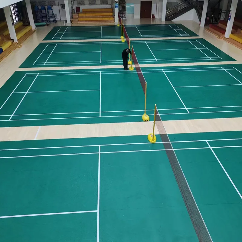 Beable Affordable Professional Vinyl Standard Badminton Court Solutions Green Red Purple 4.5 to 8.0mm Thickness PVC Sports Floor