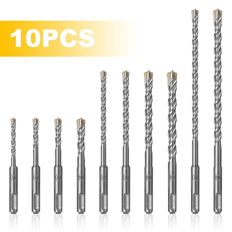 

SDS Plus 4 Cutter Drill Bit Set,Electric Hammer Drill Bits for 110/160/210MM Concrete Wall Brice Block Masonry Hole Saw Drilling