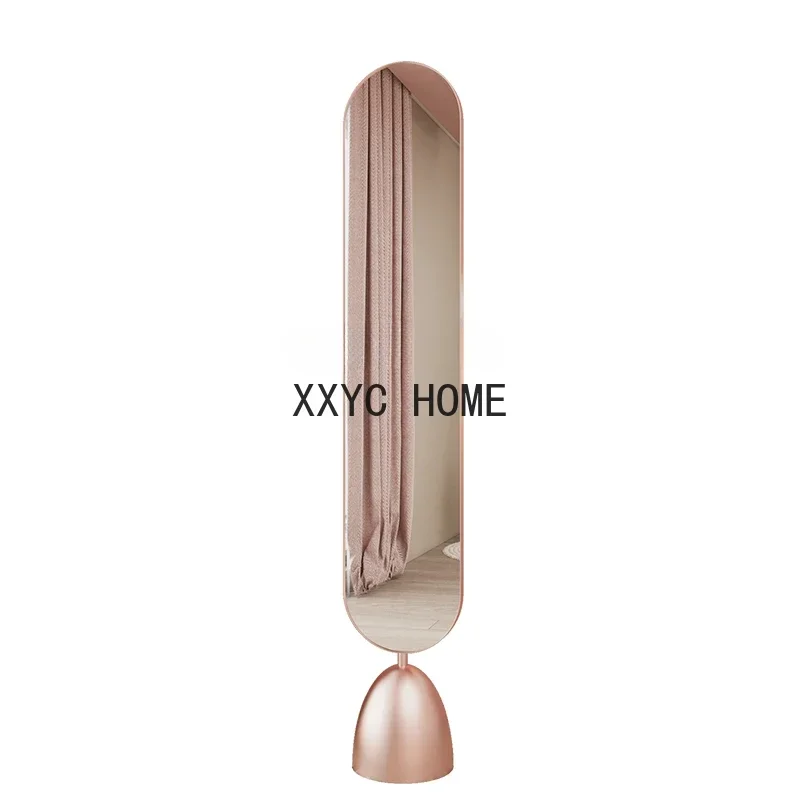 

Modern Full-Length Mirror Floor Mirror Living Room Bedroom and Household Rotatable Dressing Mirror Light Luxury Pink Girly Style