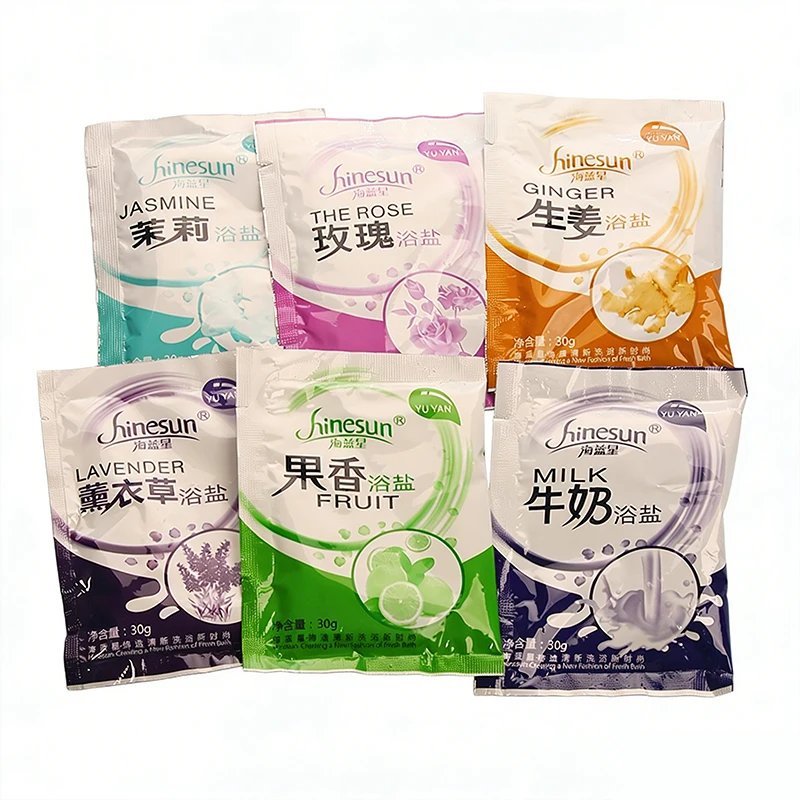 30g/bag Rose Bubble Bath Powder Foot Bath Crystal Mud Body Foot Skin Care SPA Bath Salt Exfoliation Scruber Bath Powder Lavander