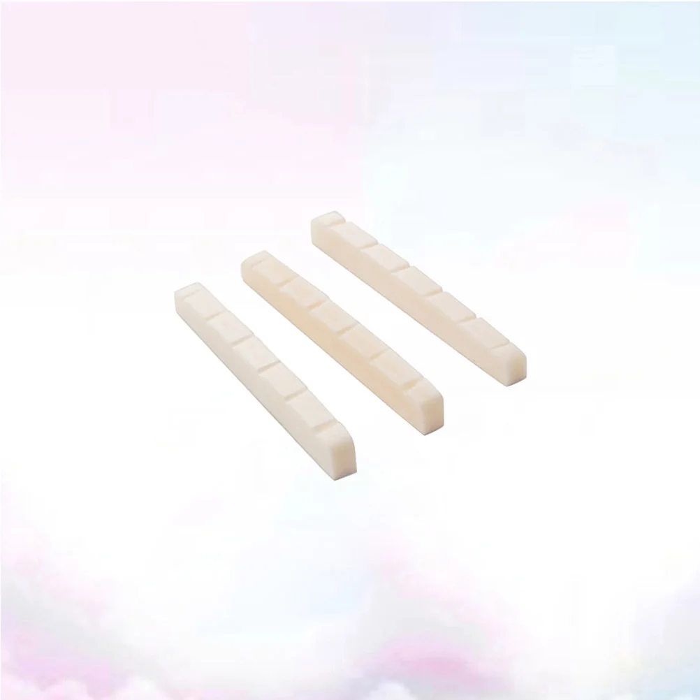 Tuercas de hueso de guitarra de bajo ranuradas de 6 cuerdas, repuesto para instrumento de guitarra eléctrica, accesorio ligero y duradero, 3 uds.