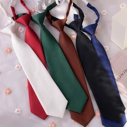 Fashion Uniform JK Ties Solid Brown White Pink Neckties College Student Shirt Suit Neckwear Preppy Chic Short Neck Tie Lazy-tie