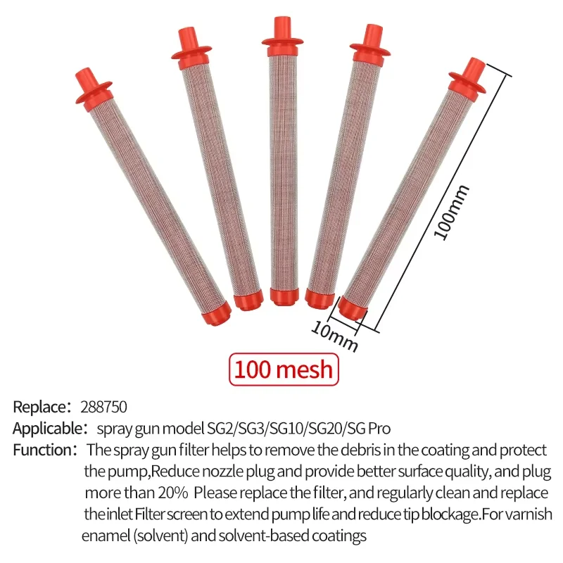 Imagem -02 - Filtros Mal Ventilados da Pistola da Malha 60 100 para Modelos da Pistola de Pulverização Sg10 Sg20 sg Pro Sg2 Sg3 Filtro Mal Ventilado da Pistola