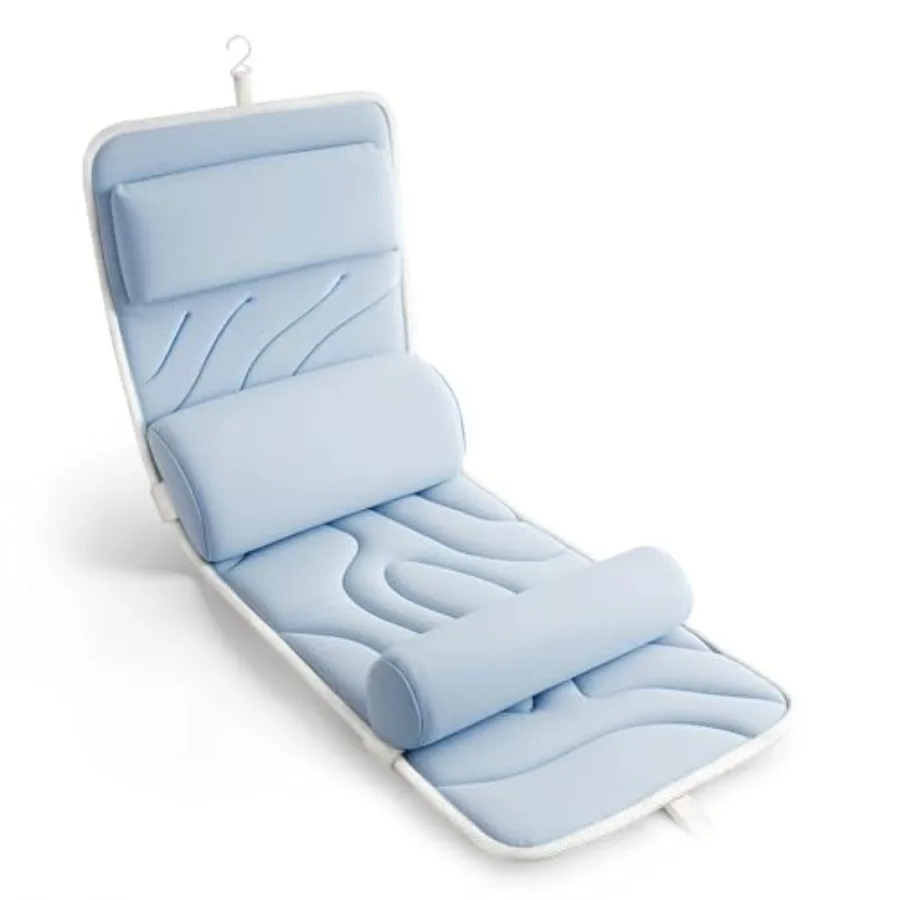 

Ultra Soft Full Body Bath Pillow for Bathtub, Luxury Thick Tub Pillow for Head Neck Back Support with Lumbar Pillow Multi-Funct
