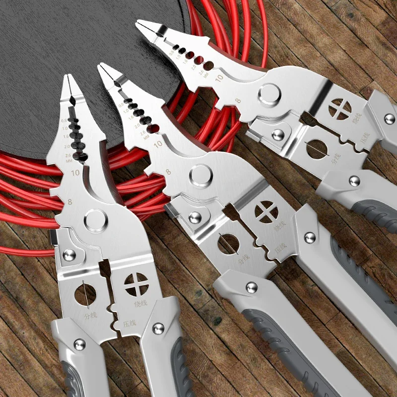 

Electrician Specific Wire Stripping Pliers Multifunctional Electricians Maintenance Anti-Slip Stripper Cable Crimper Pliers Tool