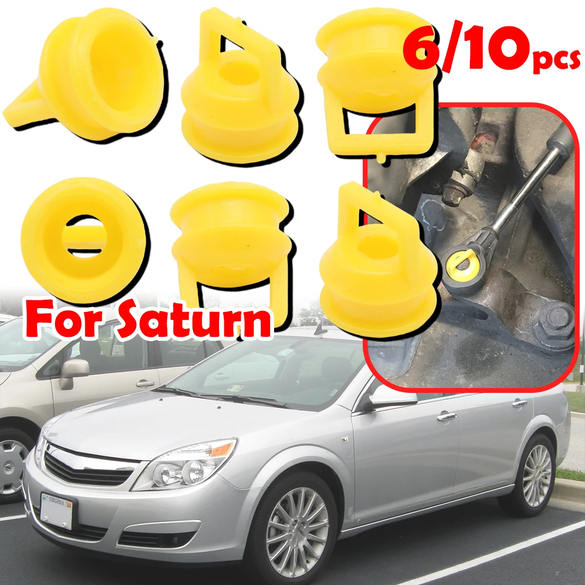 

6/10pcs For Saturn Outlook Aura 2007 - 2010 Shift Cable Linkage Bushing Repair Kit Rubber Bands Grommet Clips Car accessories