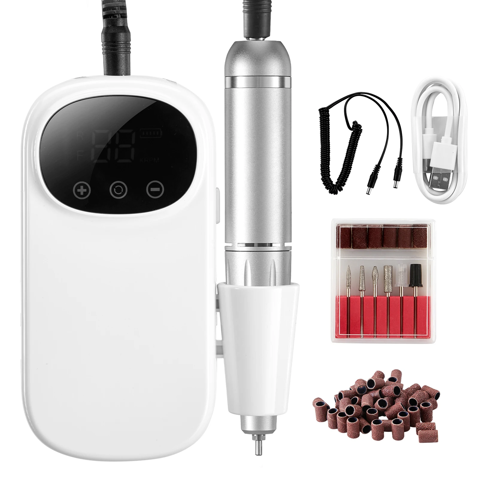 VEVOR Electric Rechargeable Nail Drill Portable Cordless Nail E File Machine for Manicure Pedicure Carve Polishing