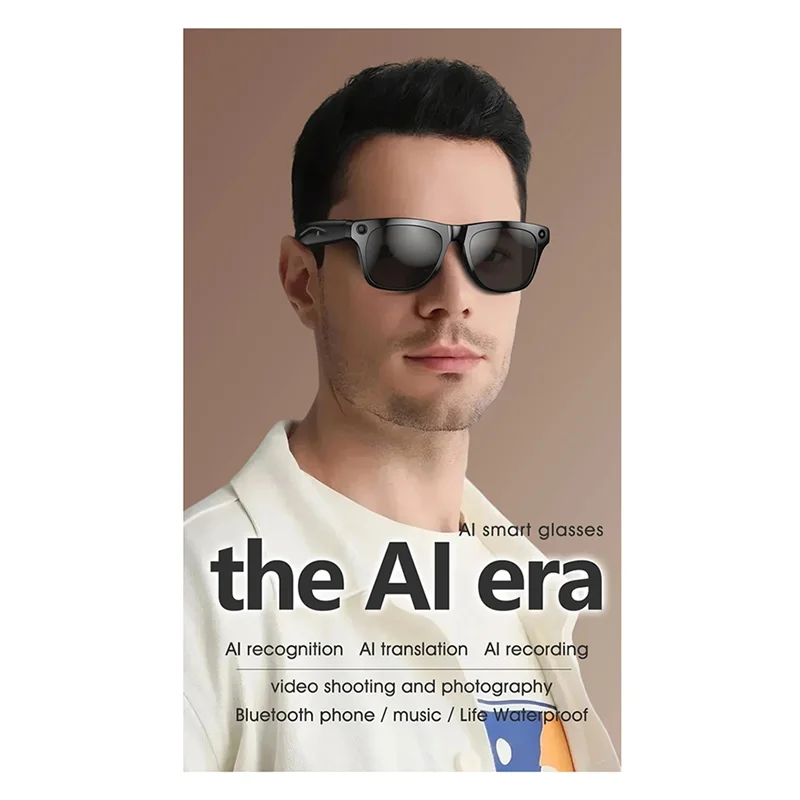 ABJF-AI Smart Glasses 4K HD Photochromic Lens Bluetooth Video Recording Call Music Player Translation Functionality