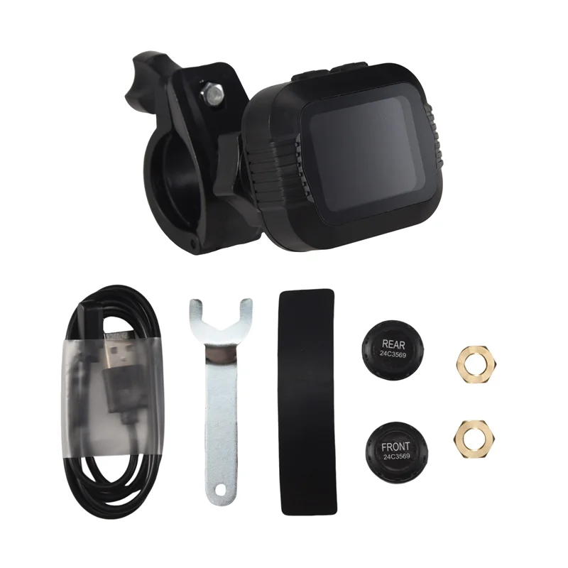 Waterproof Motorcycle Real Time Tire Pressure Monitoring System External Sensor Wireless LCD Display Moto TPMS-T44C