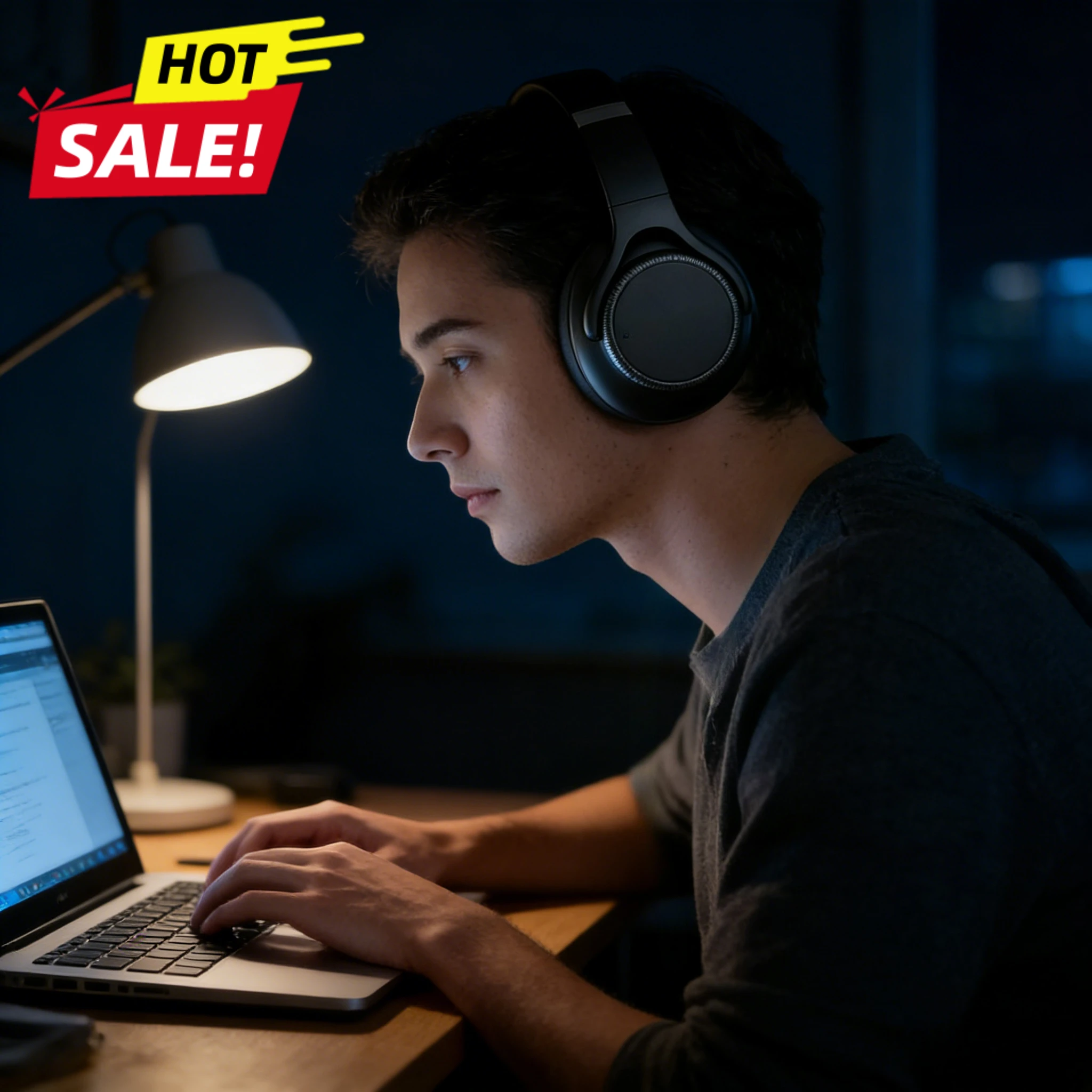 Advanced Travel Friendly Foldable ANC Headphones Bluetooth 6.0 Over Ear Wireless Headset With Rotary Volume Knob Built In Mic