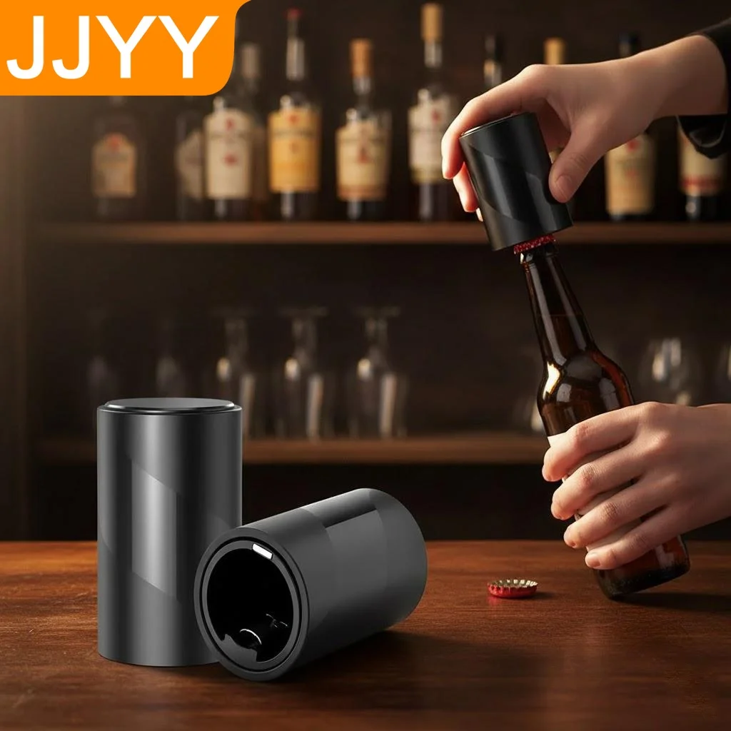Magnet Automatic Beer Bottle Opener with Cap Catcher No Damage to Bottle Cap Great for Picnic Camping Barbecue Travel