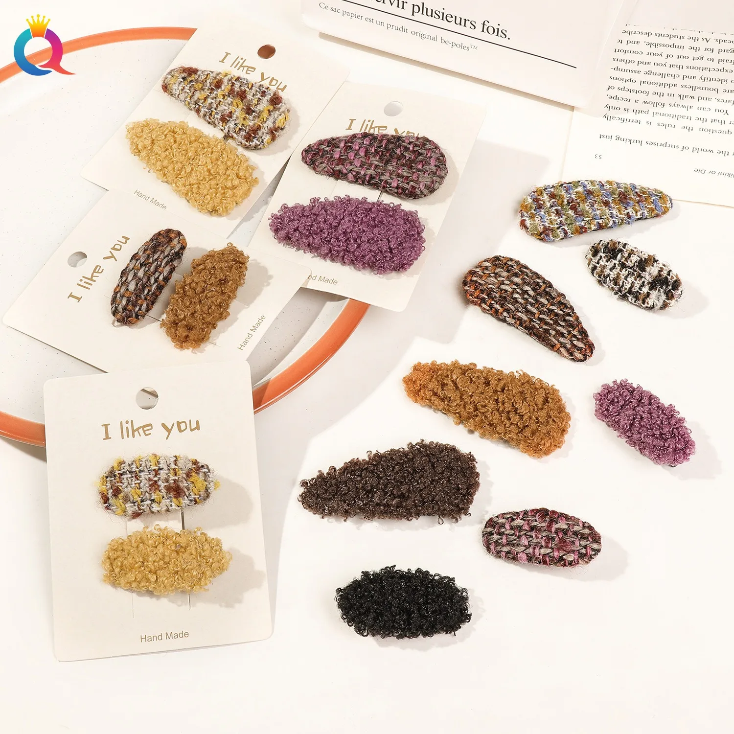 

2Pcs Winter Plush Hair Clips Duckbill Clip Bangs Hairpin Retro Fashion Sweet Girls Hair Accessories Wholesale