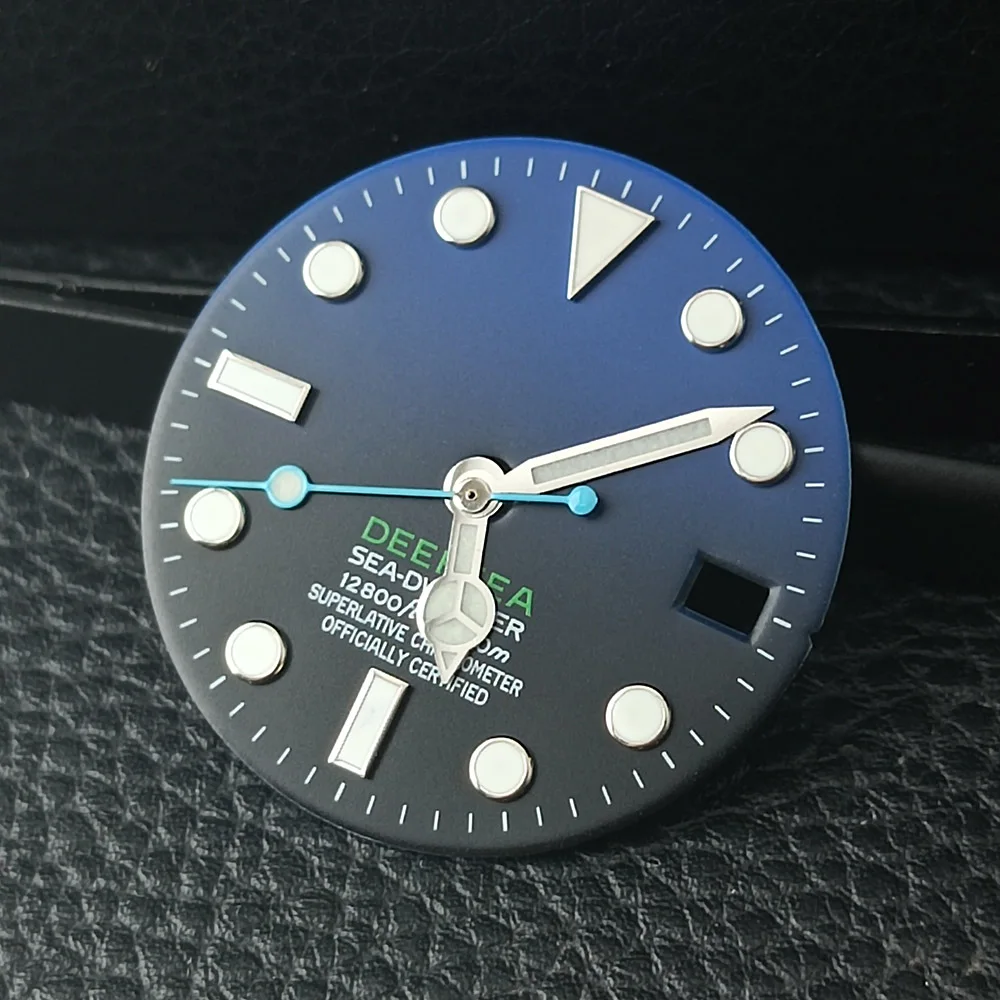 28.5mm high-quality dial, NH35WB9 blue-green illuminated pointer accessory, suitable for NH35/NH36 mechanical movements