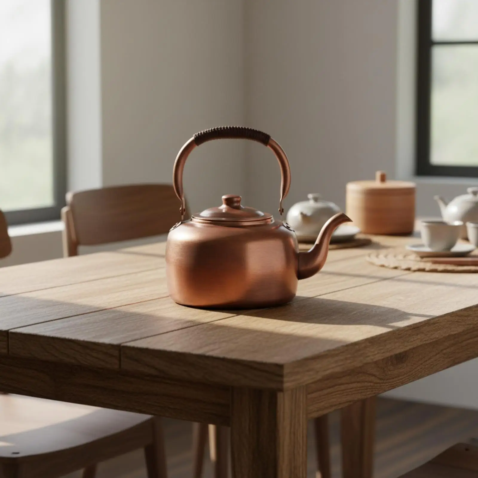 Elegant Copper Teapot for Loose Leaf Tea Pour over Coffee Traditional Kettle with Long Curved Spout Kitchenware