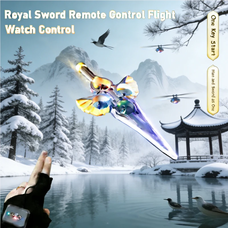 

Светодиодный радиоуправляемый летающий меч, планер-дрон | 3-скоростные режимы трюков, ручная волна и управление контроллером для детей, подростков, взрослых