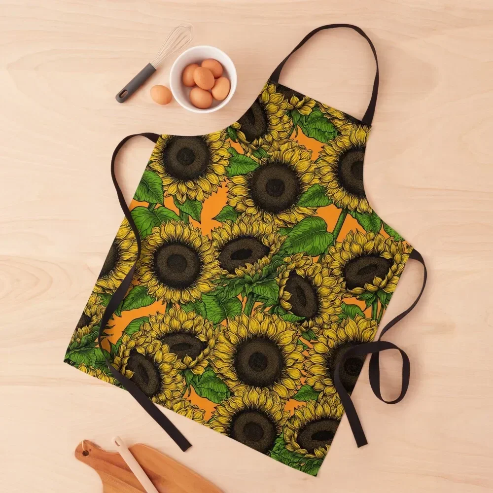 

Sunflower field 3 Apron Waterproof Kitchen Woman Customizable Apron