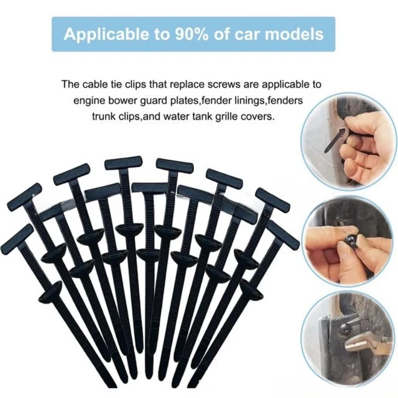 Fibbie universali per fascette per cavi in nylon per auto Supporto per fascette autobloccanti per carichi pesanti con elementi di fissaggio per bottoni a perno Fascette resistenti ai raggi UV per auto