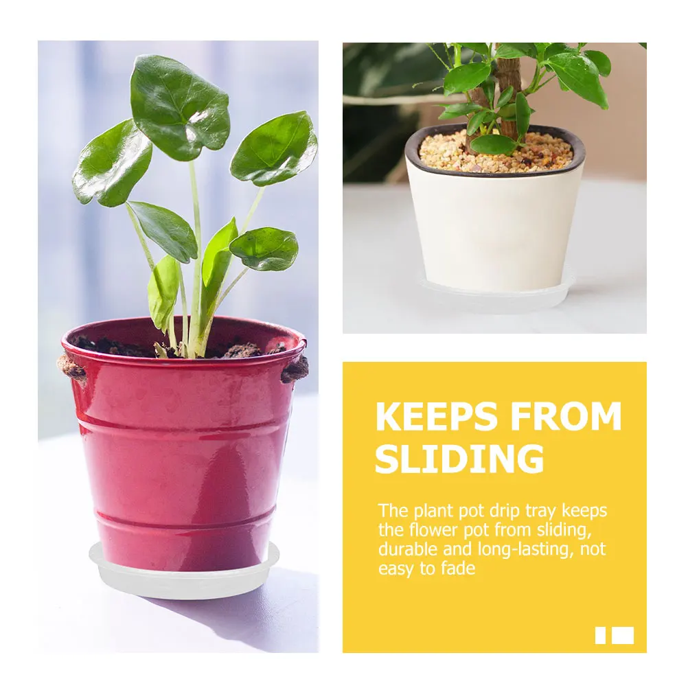 

10 Pcs Plastic Plant Saucers for Indoors Drainage Tray Clear Water Catch Dishes for Indoor Plants No Holes Flower Pot Plates