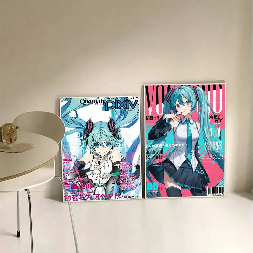 1 قطعة أنيمي H-HATSUNE-Girl M-MIKU المشارك طباعة لغرفة النوم غرفة المعيشة ديكور المنزل اللوحة جدار الفن HD صورة جدارية #3