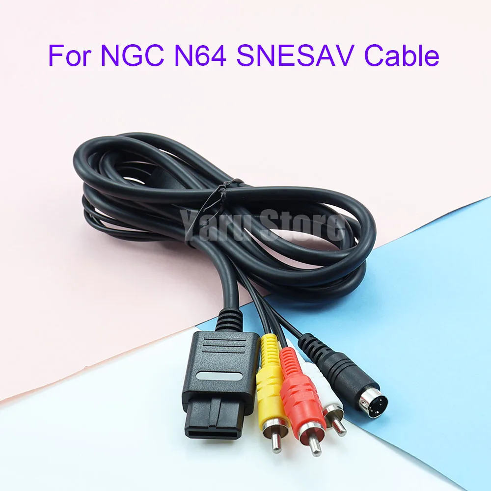 Cabo controlador Yaru Store 1PC N64, compatível com cabo NGC N64 SNESAV, 1,8 m, cabo de áudio/vídeo