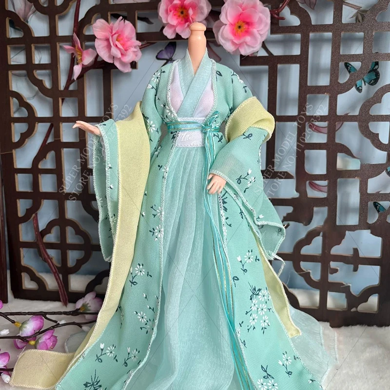 In Voorraad 1/6 Schaal Vrouwen Soldaten Kleding Accessoire Hanfu Chinese Oude Stijl Kostuum Voor 12-Inch Actie Figuur Pop